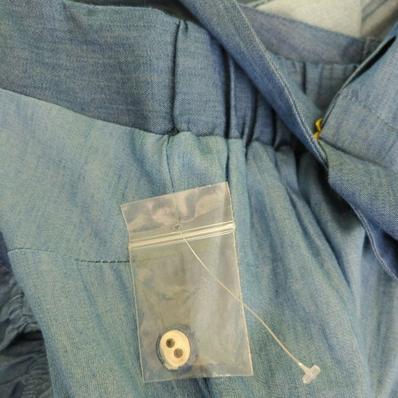 NEW ModCloth Chambray Cotton Jumpsuit Pockets - Picture 6 of 8